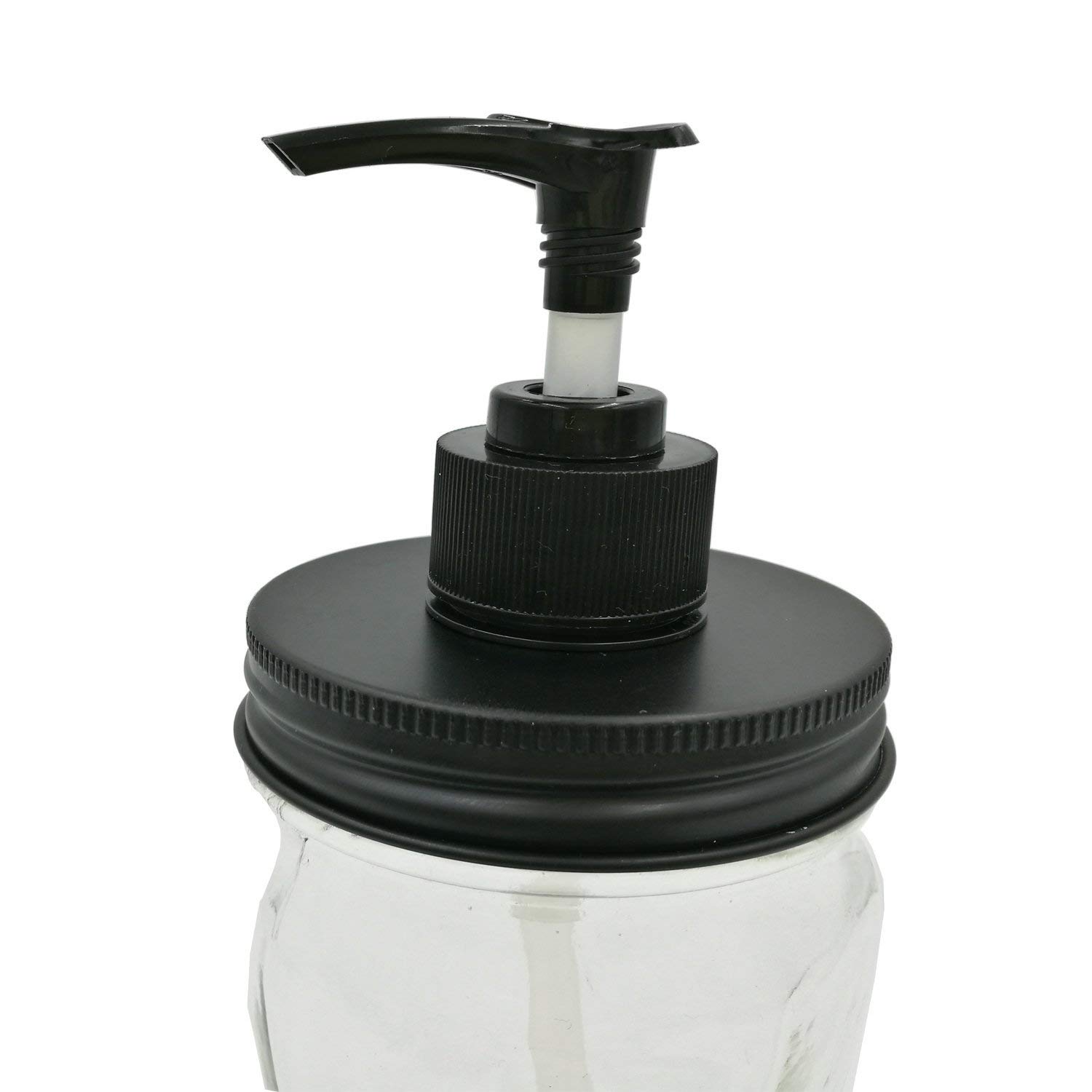 Rust resistant and leakage proof matt black soap dispenser pump lid for Mason jars