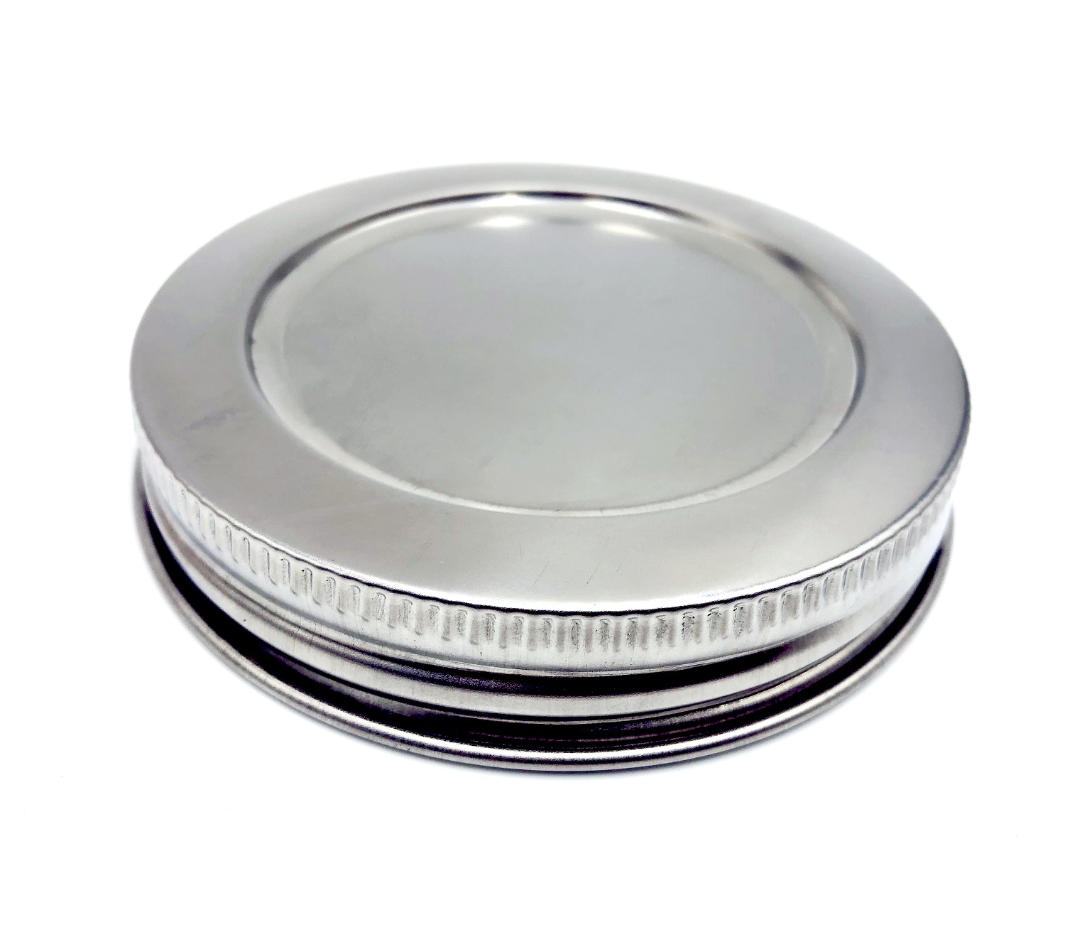 Stainless steel lid with sealing gasket for Mason jars